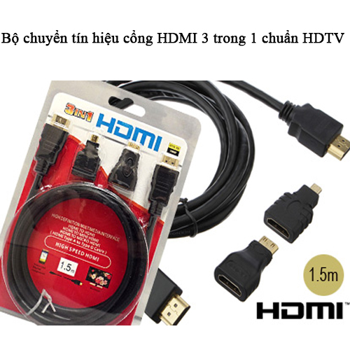 Bộ chuyển tín hiệu cổng HDMI 3 trong 1 cho đầu chuẩn HDTV