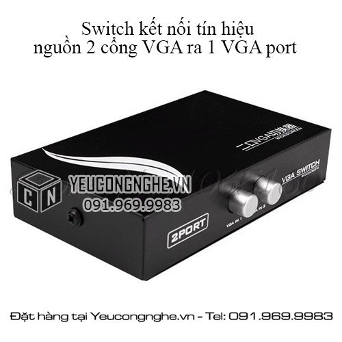 Thiết bị chuyển đổi tín hiệu 2 CPU ra 1 màn hình - 2 Port VGA Switch