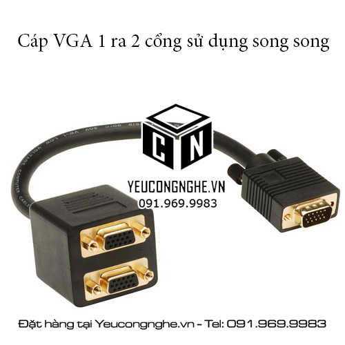 Bộ chia 1 ra 2 cổng VGA thiết bị giúp dùng hai máy chiếu đồng thời
