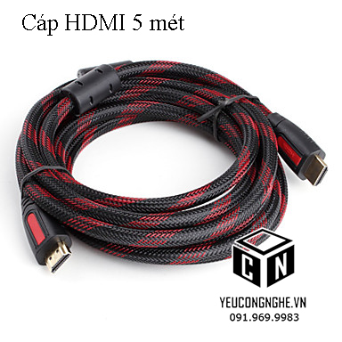 Cáp HDMI 5m kết nối cổng cho tivi, chất lượng dây tốt nhất