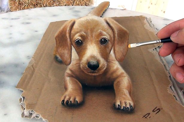 Tạo ra một bức tranh 3D con chó thật độc đáo và ấn tượng là một thử thách đối với bất kỳ nghệ sĩ nào. Hãy xem hình ảnh liên quan để tìm hiểu cách để tạo ra một bức tranh 3D đẹp và sáng tạo như vậy.