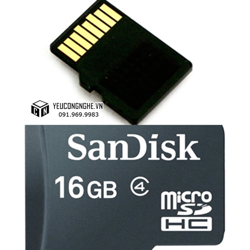 Thẻ nhớ Sandisk 16GB micro SDHC class 4 tốc độ cao chính hãng
