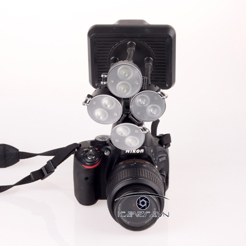 Đèn led máy ảnh DSLR 4 tay xoay hướng linh hoạt Shoot XT-4 6300K