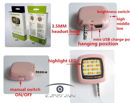 Đèn LED Flash&Fill Light tăng độ sáng chụp ảnh cho smartphone iPhone, Samsung