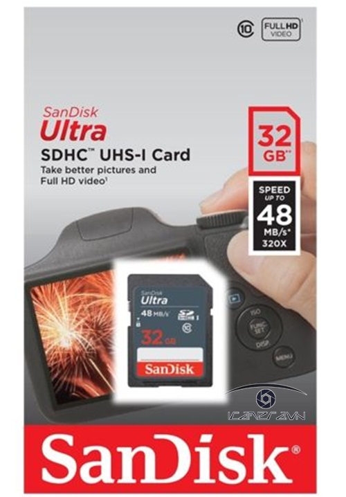 Thẻ nhớ Ultra C10 UHS-1 32GB Sandisk tốc độ 48 MB/s SDSDUNB-032G-GN3IN