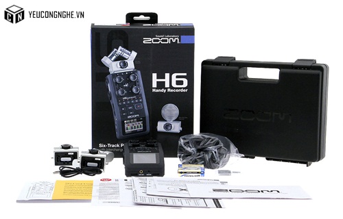 Máy thu âm cầm tay chuyên nghiệp H6 Handy Recorder kèm hệ thống mic hoán đổi
