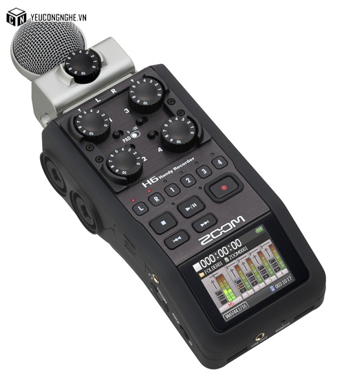 Máy thu âm cầm tay chuyên nghiệp H6 Handy Recorder kèm hệ thống mic hoán đổi
