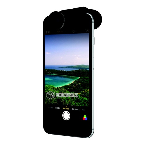 Ống kính Active lens 2 trong 1 Olloclip Utra-wide, 2x telephoto cho iPhone 66 Plus 126-EU màu đen