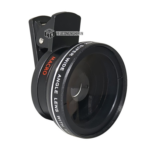 Ống kính chụp ảnh cho điện thoại 2 trong 1 góc rộng - macro lens LIEQI LQ-027