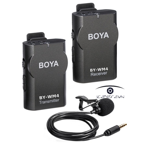 Mic thu âm gài áo không dây BOYA BY-WM4 Wireless Lavalier Microphone