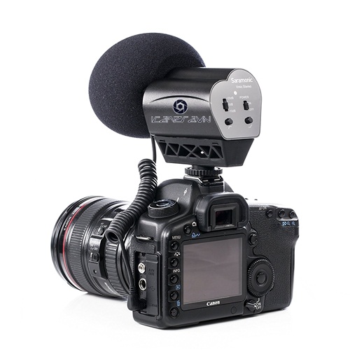 Mic thu âm Saramonic VMIC STEREO Condenser Video Microphone cho máy ảnh DSLR, máy quay
