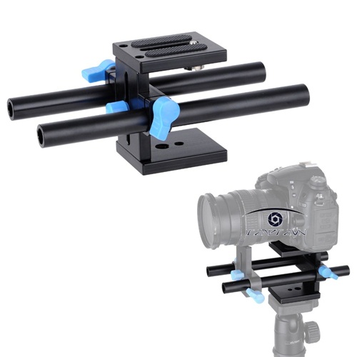 Ray Follow Focus Rail Rod Support System Baseplate Mount For DSLR Rig