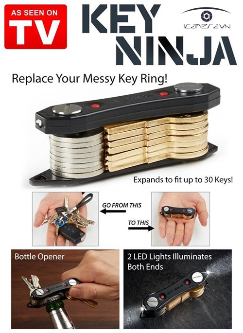 Key Ninja bộ giữ 30 chìa khóa, đèn led, mở bia