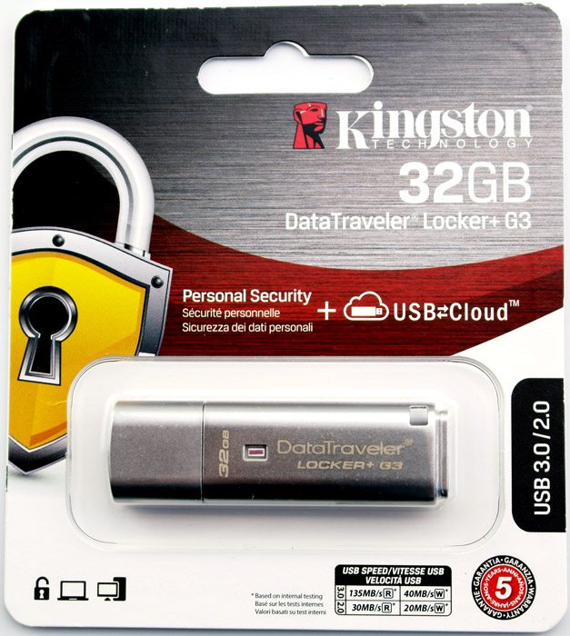 USB Kingston DataTraveler Locker+ G3 32GB chất lượng cao