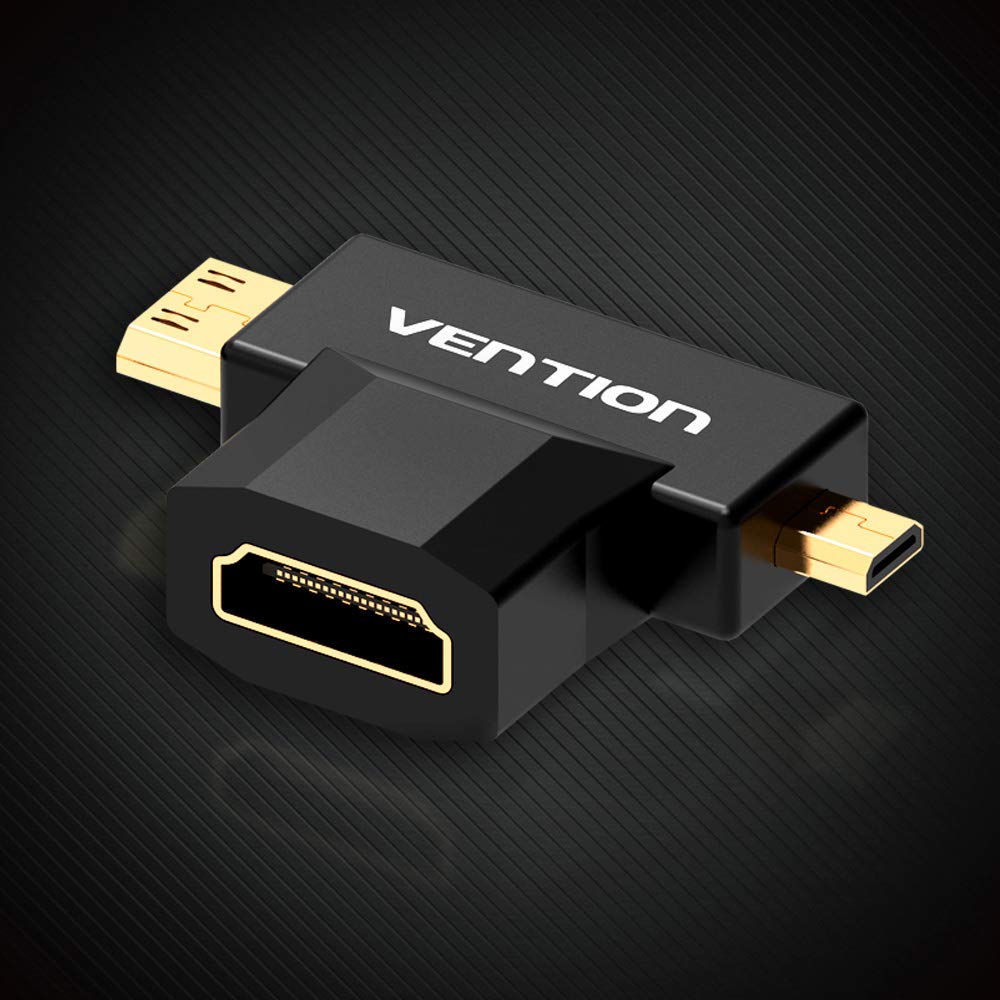 Giắc chuyển đổi 2 trong 1 Mini HDMI/ Micro HDMI ra cổng HDMI female adapter Vention
