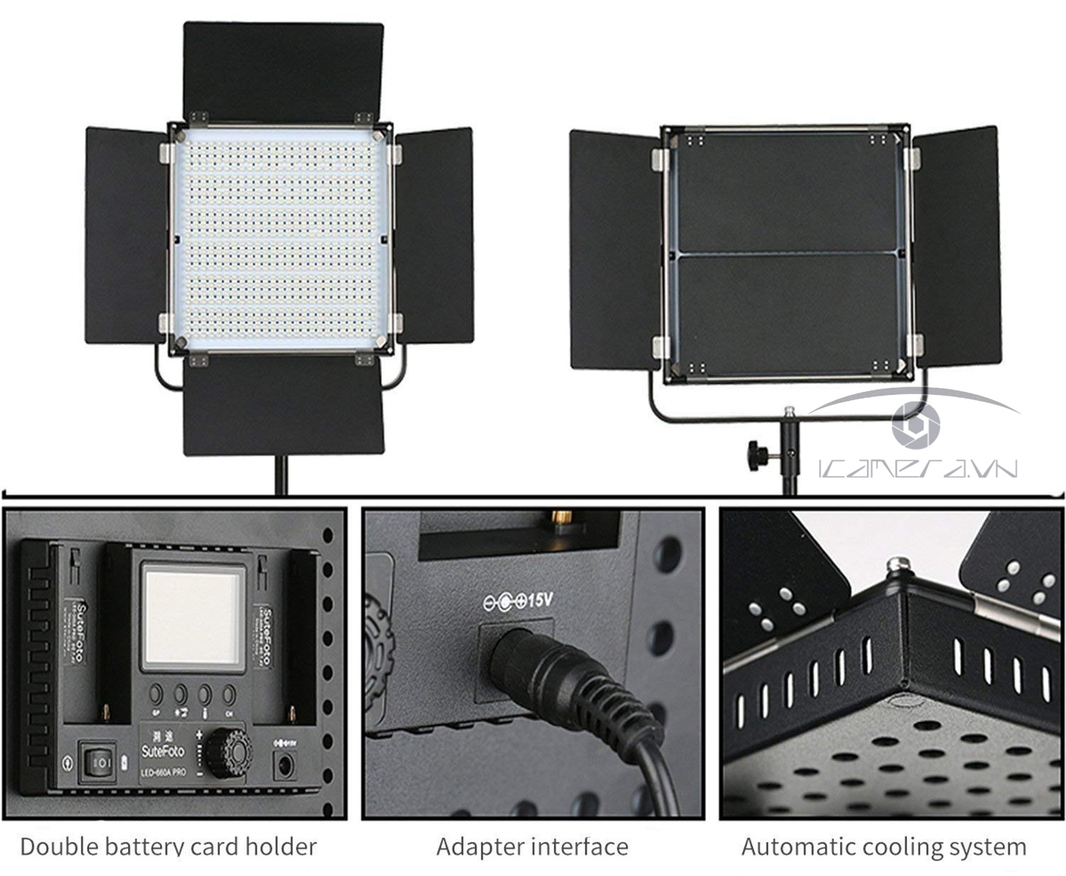 Đèn LED SuteFoto 660 bóng hỗ trợ quay phim, chụp ảnh chuyên nghiệp SF-660AS Pro