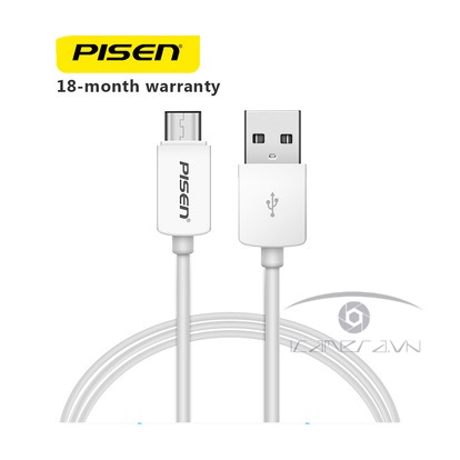 Cáp sạc Type-C tốc độ nhanh 2A độ dài 1m cổng vào USB chính hãng Pisen