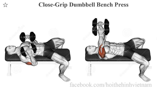 Close-Grip Dumbbell Bench Press