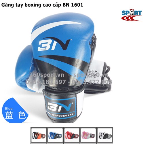 Găng tay boxing cao cấp BN 1601 màu xanh