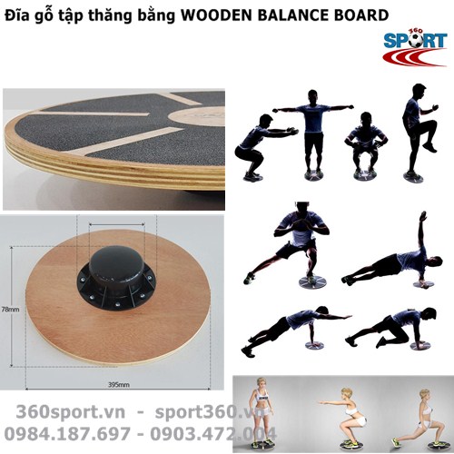 Đĩa gỗ tập thăng bằng WOODEN BALANCE BOARD